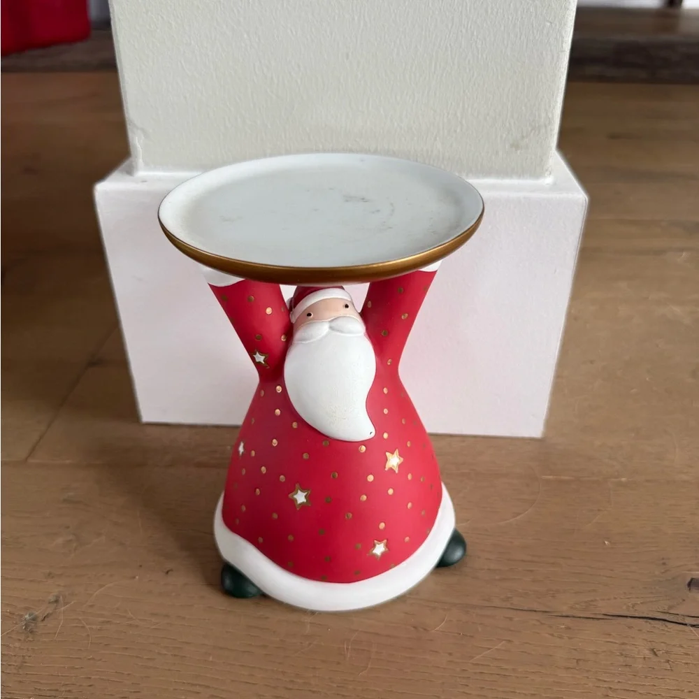 Vintage PartyLite Holiday Cheer Santa Claus Pilar Candle Holder, Item No P9631